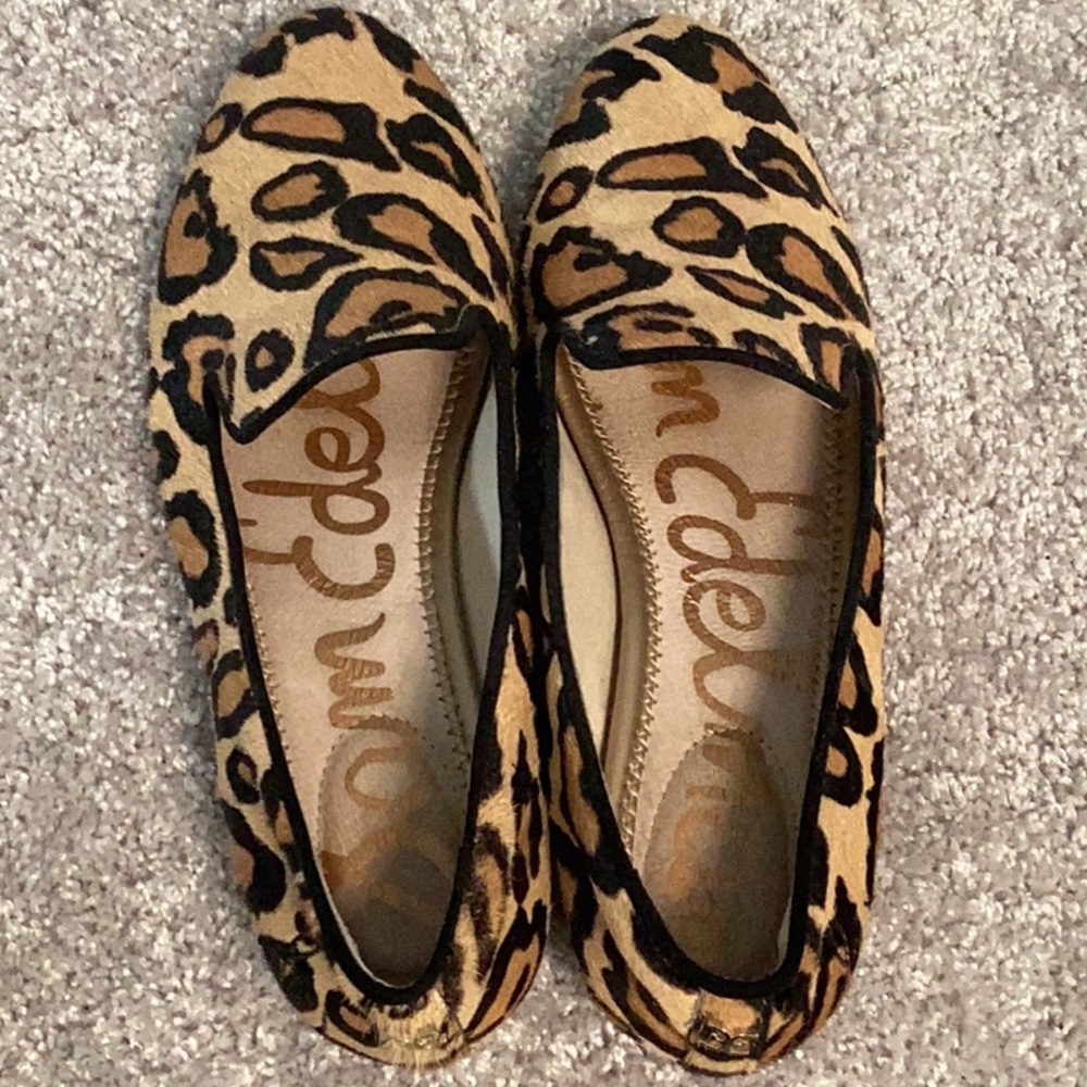 Sam Edelman leopard print flats worn once